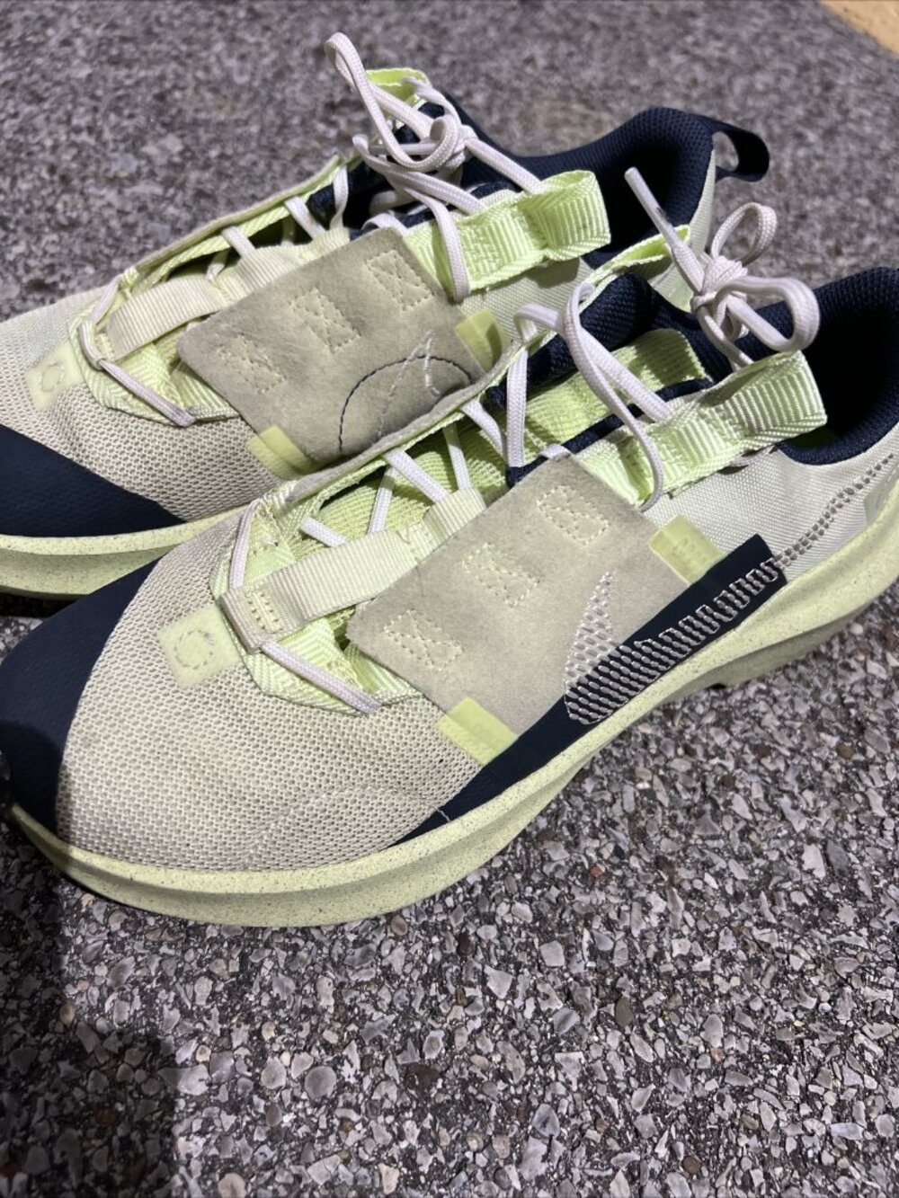 Nike Crater Impact Lime Ice-White-Navy Shoes Sz 6.5Y DB3551-310 Pre-owned